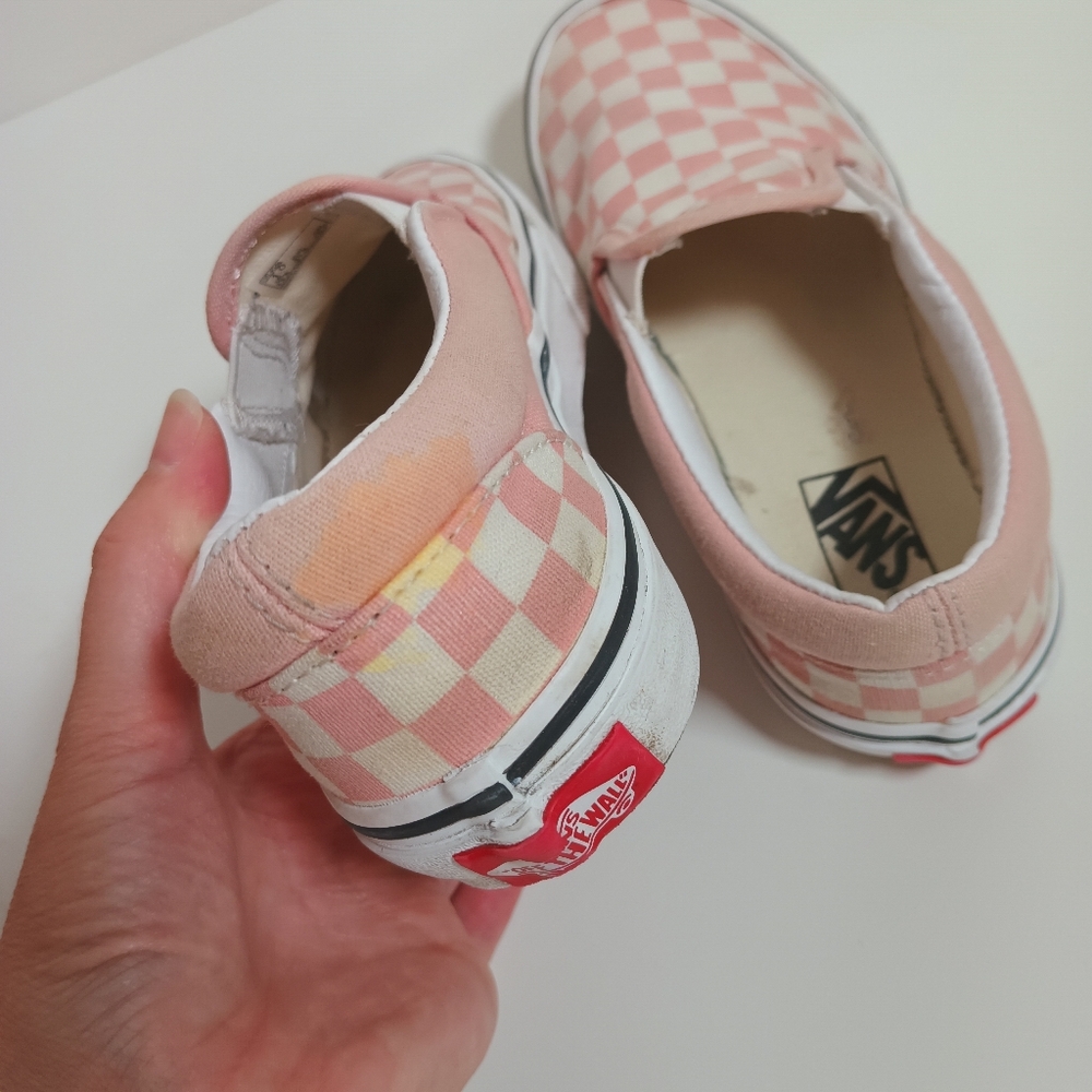 Vans Little Kids Classic Slip-On Checkerboard Shoe Pink White - Picture 6 of 10